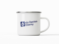 Kubek emaliowany Zawisza Czarny - logo Biały